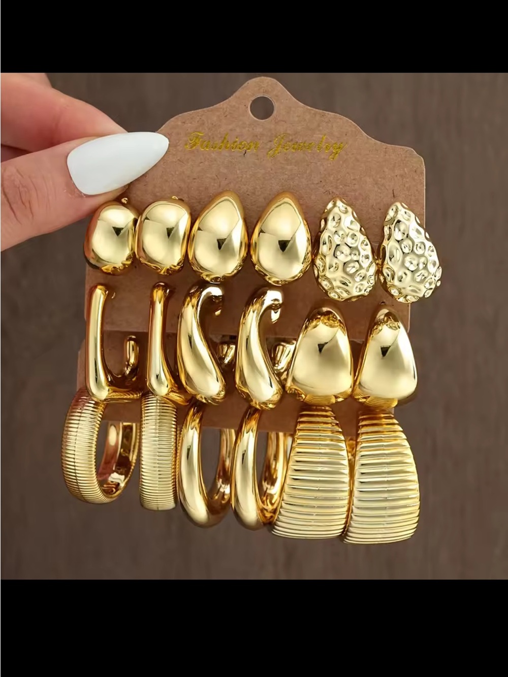 Fashion Jewelry Gold-Tone 12-Pair Women's Earring Set